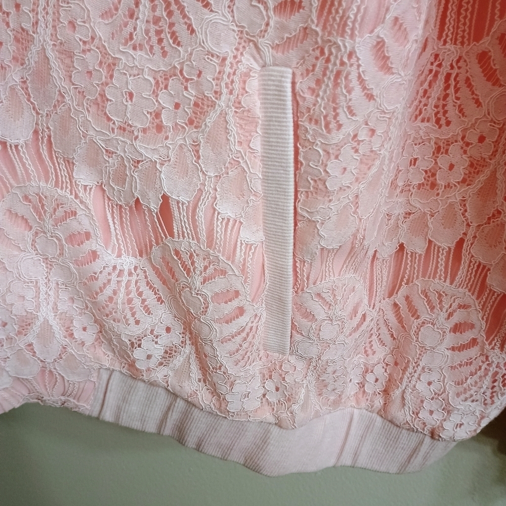 Marc Bouwer Pink Lace Bomber Jacket - Picture 6 of 7